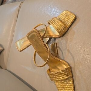 CULT GAIA Rene cutout raffia mules Gold-IT42 Qty: 1